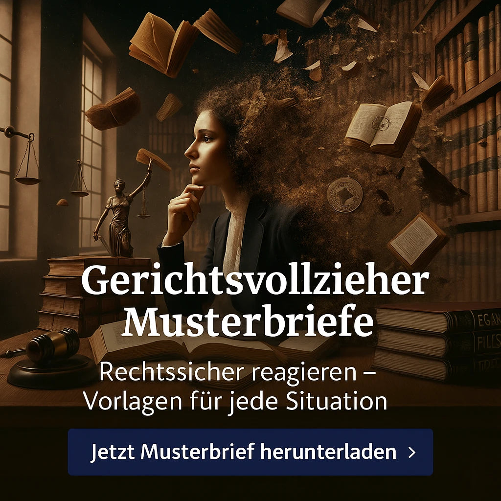 Zerfallende Gerichtsvollzieherin, flatternde Bücher, Gerichtssaal