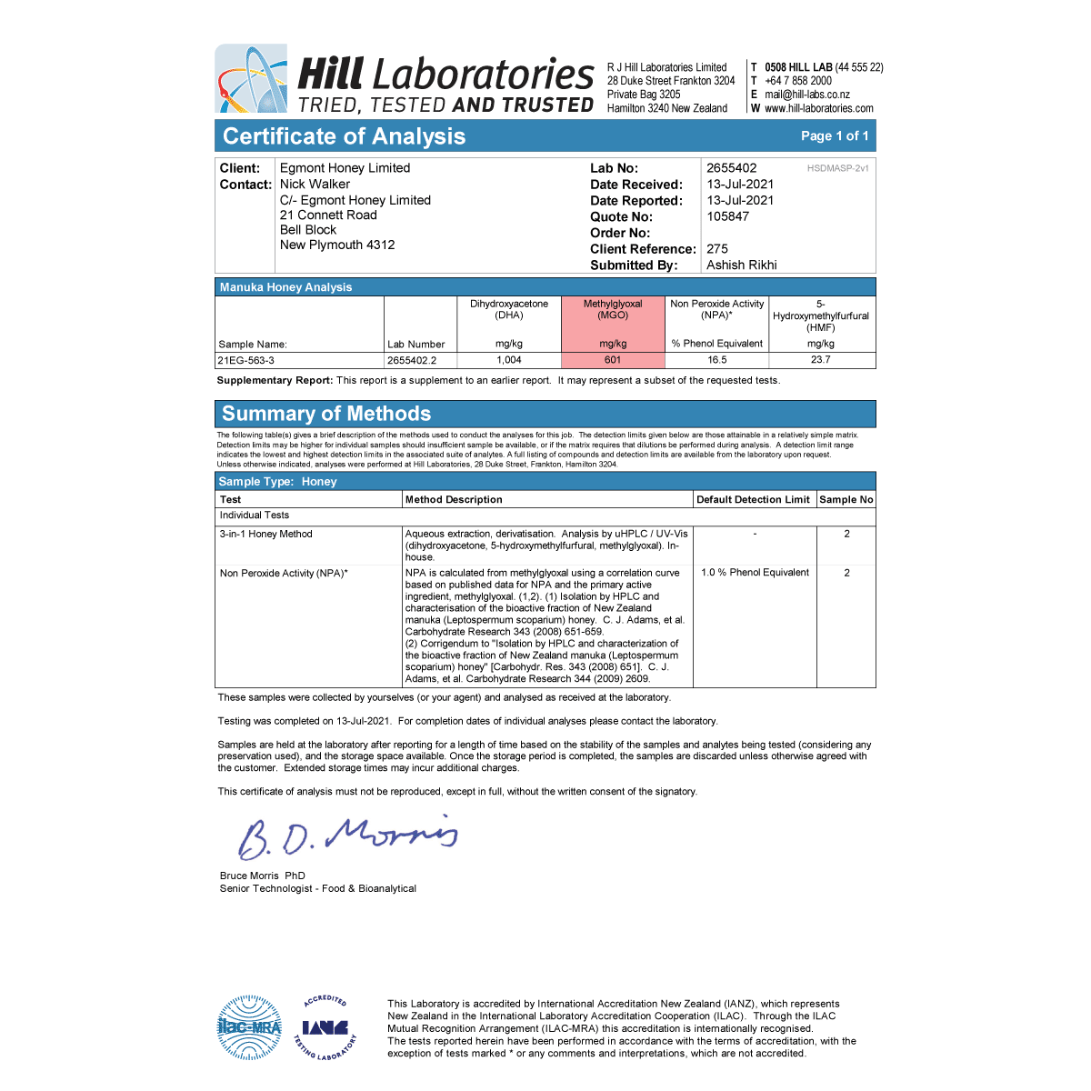 Manuka Honig MGO 460+, 500g