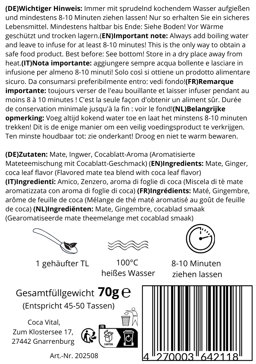 Andenfeuer (Mate de Coca + Ingwer)